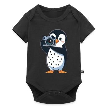 Penguin Photographer With Camera For Photo Lovers - Baby Premium short-sleeve bodysuit - black - Front