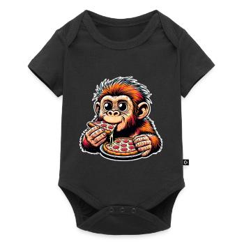 Pizza néandertalienne - Body à manches courtes Premium Bébé - noir - Devant