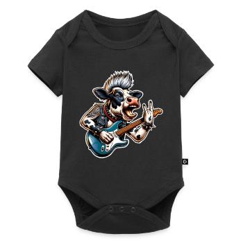Kuh Rock and Roll Guitarist - Baby Premium short-sleeve bodysuit - black - Front