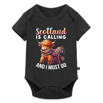 Scottish Highland Cow Scotland Farm - Baby Premium short-sleeve bodysuit - black - Front