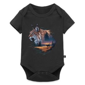 Lynx in the Wild – Mystical Natural Art - Baby Premium short-sleeve bodysuit - black - Front