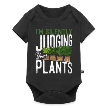 Plant Lover Gardening I'm Silently - Baby Premium Kurzarmbody - Schwarz - Vorne