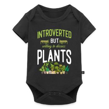 Plant Lover Gardening Introverted - Baby Premium Kurzarmbody - Schwarz - Vorne