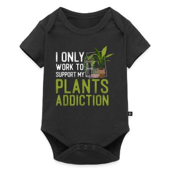 Plant Lover Gardening I Only Work - Baby Premium short-sleeve bodysuit - black - Front