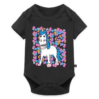 Bambini Bambino Unicorno Unicorni Bambino Bambini - Body Premium a maniche corte per neonati  - nero - Fronte