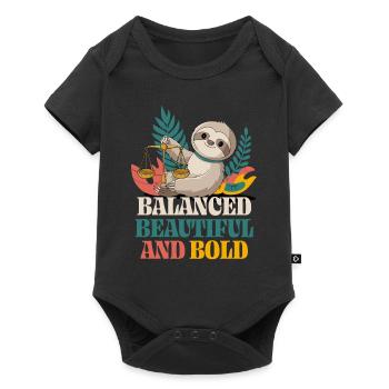 Libra Zodiac Sign Sloth: Balanced, Beautiful - Baby Premium short-sleeve bodysuit - black - Front