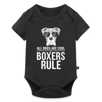 All dogs are cool but boxers rule funnier - Baby Premium short-sleeve bodysuit - black - Front