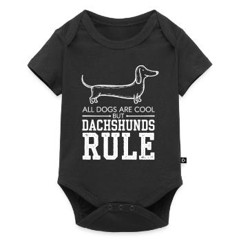 Alle Hunde Sind Cool Aber Dackel Regieren - Baby Premium Kurzarmbody - Schwarz - Vorne