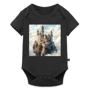 Mittelalterliche Burg - Baby Premium Kurzarmbody - Schwarz - Vorne