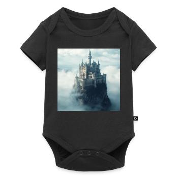 Mittelalterliche Burg - Baby Premium Kurzarmbody - Schwarz - Vorne