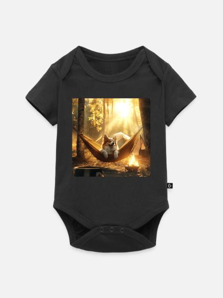 Hund - Baby Premium Kurzarmbody - Schwarz