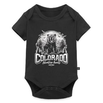 Colorado Adventure – Wild Bear & Mountains - Baby Premium short-sleeve bodysuit - black - Front