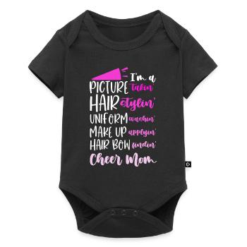 Cheer Mom Football Team Support Cheerleading - Baby Premium Kurzarmbody - Schwarz - Vorne