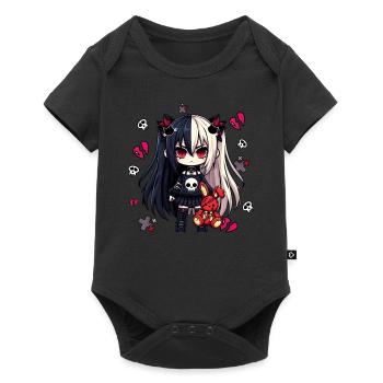 Chibi Kawaii Emo Pastel Goth Fille Anime - Body à manches courtes Premium Bébé - noir - Devant