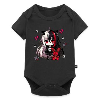 Chibi Kawaii Emo Pastel Goth Fille Anime - Body à manches courtes Premium Bébé - noir - Devant