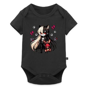 Chibi Kawaii Emo Pastel Goth Girl Anime - Baby Premium short-sleeve bodysuit - black - Front