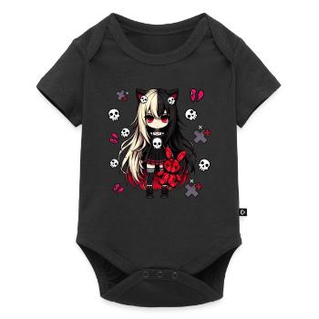 Chibi Kawaii Emo Pastel Goth Fille Anime - Body à manches courtes Premium Bébé - noir - Devant