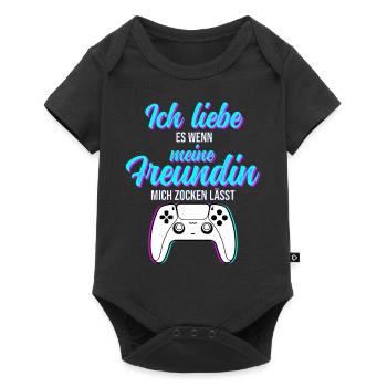 Gaming Love for Girlfriend - Funny Gift Idea - Baby Premium short-sleeve bodysuit - black - Front