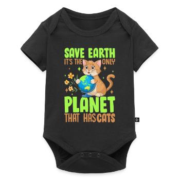 Sauvez la Terre, c’est la seule planète qui a des chats - Body à manches courtes Premium Bébé - noir - Devant