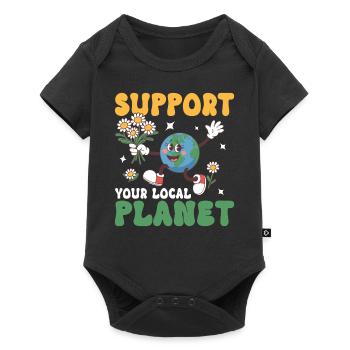 Soutenez votre planète locale - Body à manches courtes Premium Bébé - noir - Devant