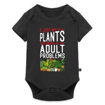 Plant Lover Gardening I Just Want - Baby Premium short-sleeve bodysuit - black - Front