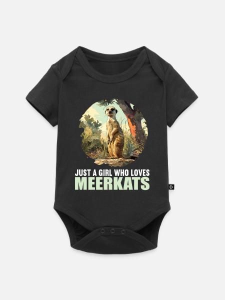 Meerkat Erdmännchen - Baby Premium Kurzarmbody - Schwarz