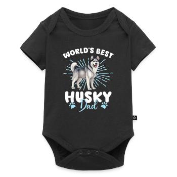 Husky sibérien Groovy Husky papa - Body à manches courtes Premium Bébé - noir - Devant