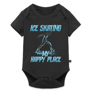 patineur patineur patin à glace patin à glace - Body à manches courtes Premium Bébé - noir - Devant