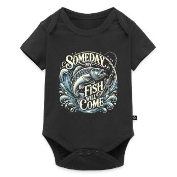Eines Tages wird mein Fisch kommen - Baby Premium Kurzarmbody - Schwarz - Vorne