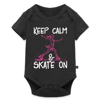 patineur patineur patin à glace patin à glace - Body à manches courtes Premium Bébé - noir - Devant