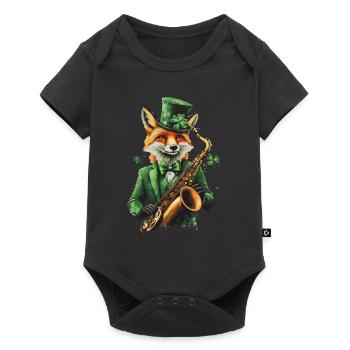 Fuchs - Baby Premium Kurzarmbody - Schwarz - Vorne