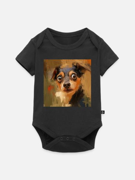 Hund - Baby Premium Kurzarmbody - Schwarz