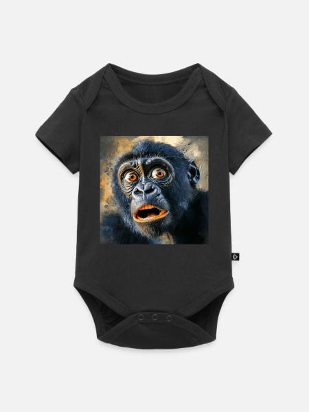 Gorilla - Baby Premium Kurzarmbody - Schwarz