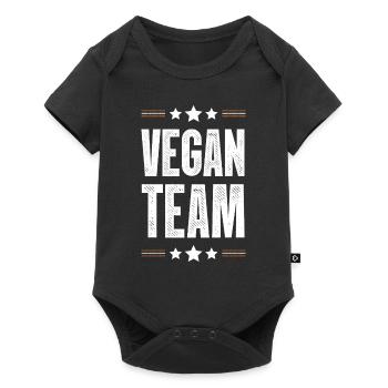 Équipe végétalienne - Body à manches courtes Premium Bébé - noir - Devant