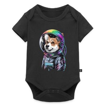 Astronaut Corgi Dog Adventure Fun - Baby Premium short-sleeve bodysuit - black - Front