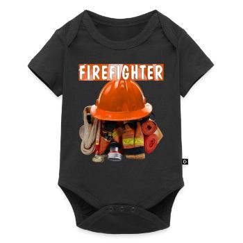 Fire Brigade Equipment FIREFIGHTER - Baby Premium short-sleeve bodysuit - black - Front