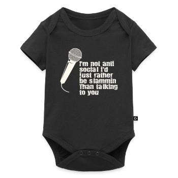 I'm Not Anti-Social Poetry Slam - Baby Premium short-sleeve bodysuit - black - Front