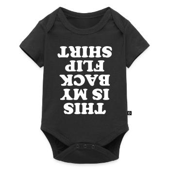 Backflip Salto Akrobatik Parkour Turnen Geschenk - Baby Premium Kurzarmbody - Schwarz - Vorne