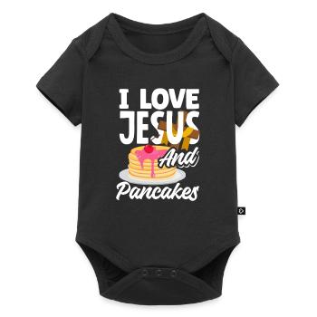 J’aime Jésus et les crêpes - Body à manches courtes Premium Bébé - noir - Devant