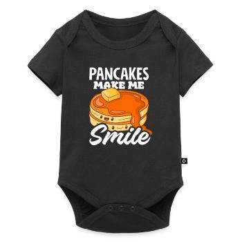 Pancakes make me smile - Baby Premium short-sleeve bodysuit - black - Front