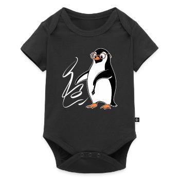 Oeuvre de calligraphie pingouin avec des lunettes - Body à manches courtes Premium Bébé - noir - Devant