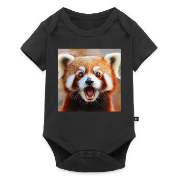Roter Panda - Baby Premium Kurzarmbody - Schwarz - Vorne