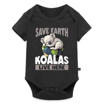 Save the Earth Koalas live here Earth Day - Baby Premium short-sleeve bodysuit - black - Front