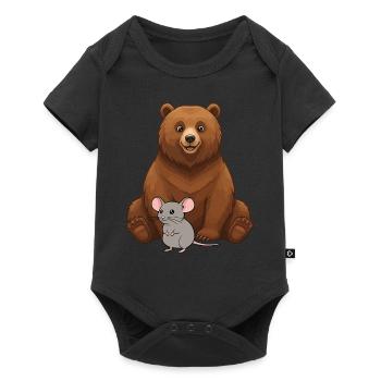 Bear and Mouse Best Friends - Baby Premium short-sleeve bodysuit - black - Front
