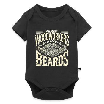 Die besten Holzarbeiter haben Bärte - Baby Premium Kurzarmbody - Schwarz - Vorne