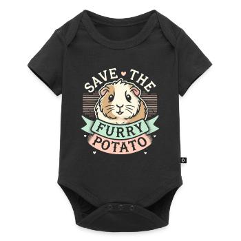 Rettet die pelzige Kartoffel - Baby Premium Kurzarmbody - Schwarz - Vorne
