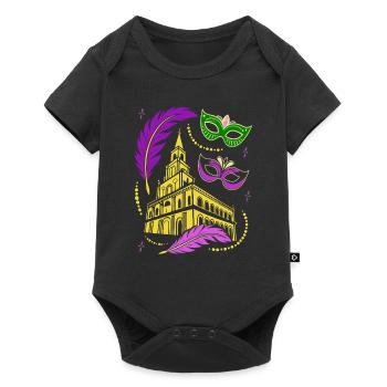 Mardi Gras - Karneval - Maske - Geschenk - Baby Premium Kurzarmbody - Schwarz - Vorne