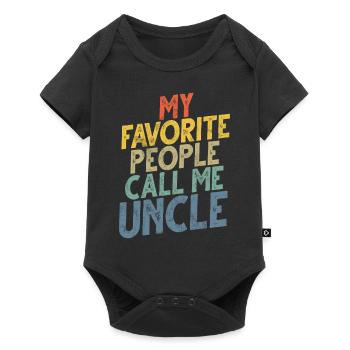 Meilleur oncle fier oncle citation humour - Body à manches courtes Premium Bébé - noir - Devant