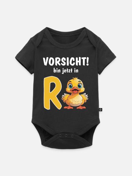 Vorsicht bin jetzt in Rente - Baby Premium Kurzarmbody - Schwarz
