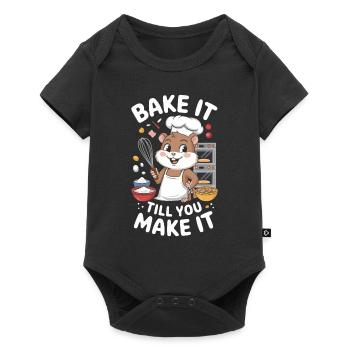 Süße Bäckerei: Backe Bis Du Es Schaffst - Baby Premium Kurzarmbody - Schwarz - Vorne